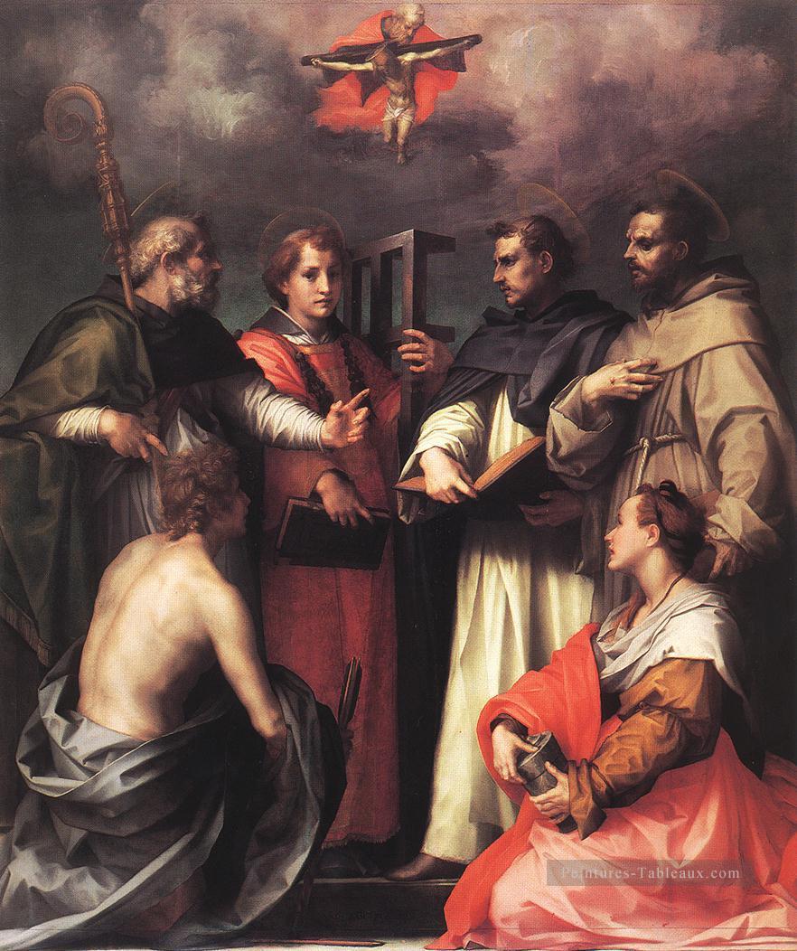 Débat sur la trinité renaissance maniérisme Andrea del Sarto Peintures à l'huile